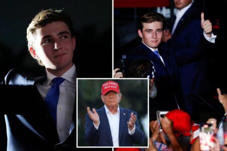 Barron Trump gets a standing ovation at his father’s Florida rally: ‘First time he’s ever done this’