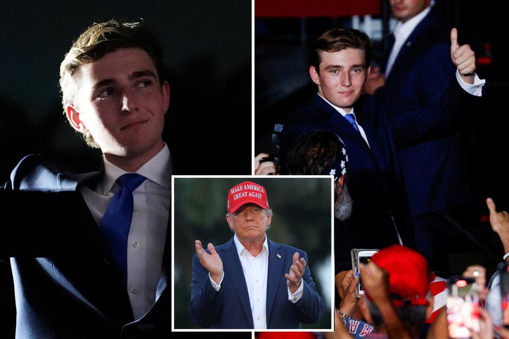 Barron Trump gets a standing ovation at his father’s Florida rally: ‘First time he’s ever done this’