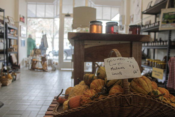 Local produce for sale in The Inconvenience Store in Batlow.