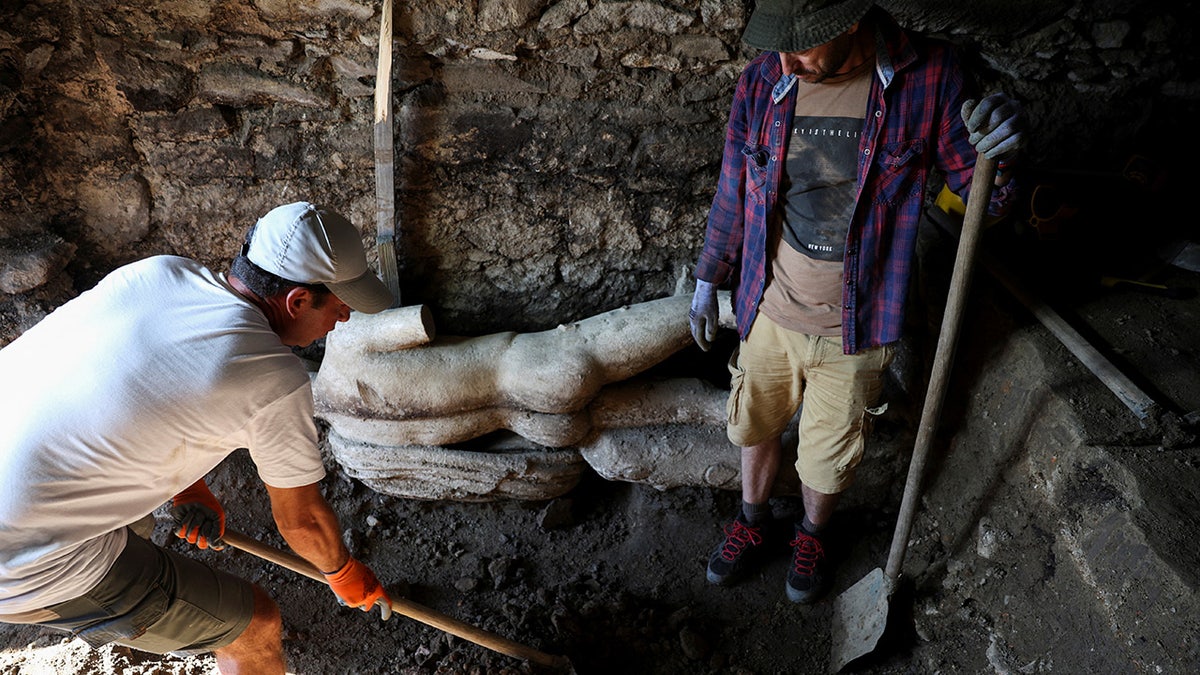 The statue was well-preserved, archaeologists said.