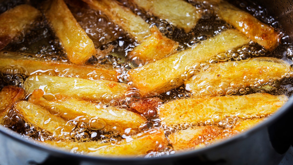 French fries in oil