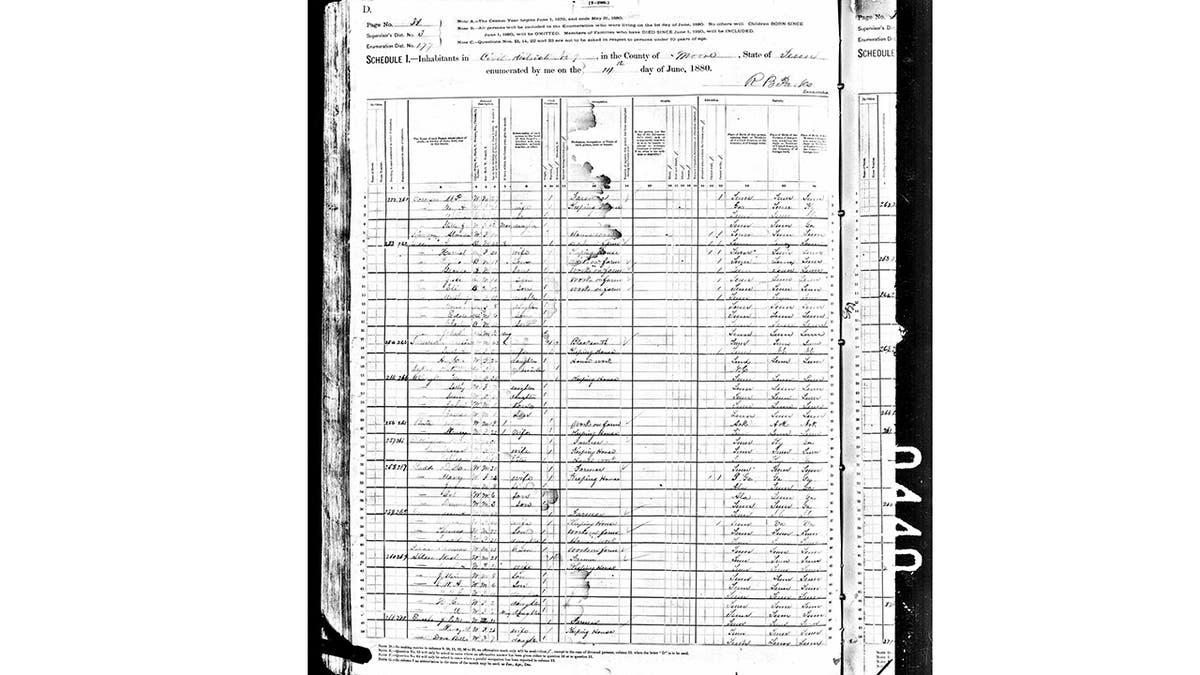 Jack Daniel's distiller Nathan Nearest Green was married with nine children, according to the 1880 census, which mistakenly lists him as "Nearis" Green.