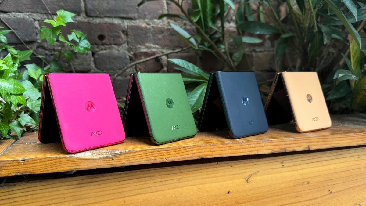 Motorola Razr Plus 2024 models in the tented position