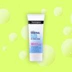 Neutrogena sunscreen against lime green background