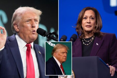 Trump, sans ear bandage for first time since assassination attempt, slams Harris as a ‘bum’ in Florida speech