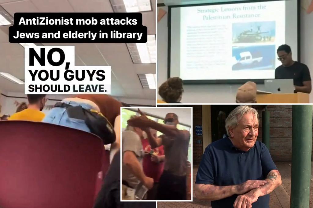 Cancer-stricken elderly man, two others allegedly beaten by vicious anti-Israel mob after livestreaming ‘anarchist bookfair’ at local library