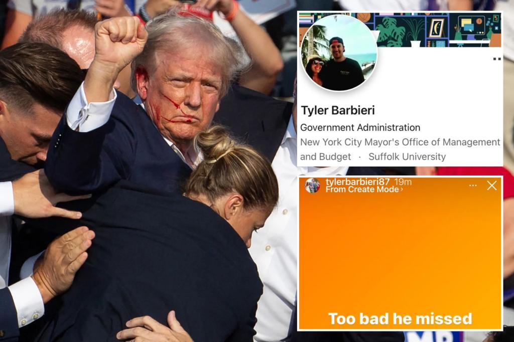 NYC budget worker who posted ‘too bad he missed’ after Trump shooting suspended from six-figure gig