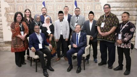 Indonesian government distances itself as meeting of five Islamic activists and Israel’s president draws condemnation