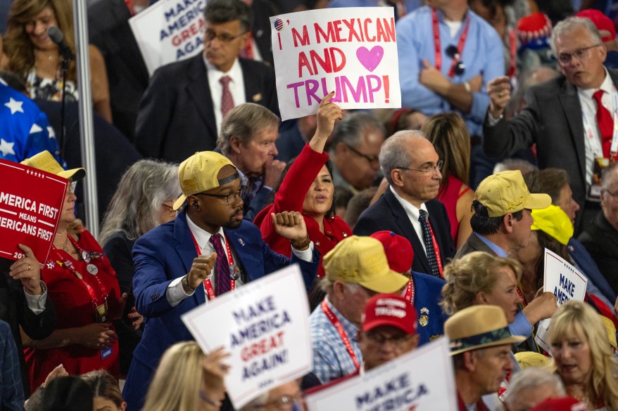Donald Trump officially accepts the Republican presidential nomination on stage on the fourth day of the Republican National Convention at the Fiserv Forum on July 18, 2024 in Milwaukee, Wisconsin.