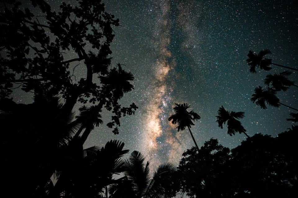 The Milky Way was seen in the sky on Aug. 14, 2023, over Ratnapura, Sri Lanka.