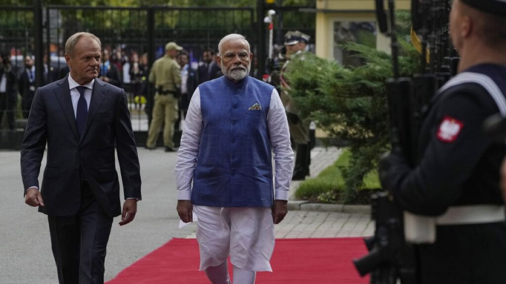India’s Modi holds security and trade talks with Poland’s leaders