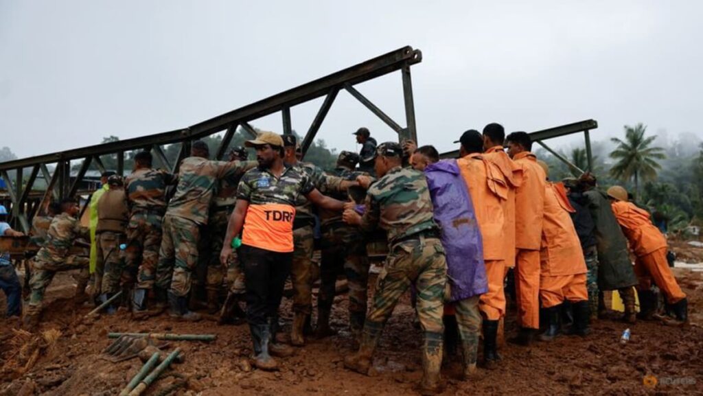 India landslides rescue operations speed up with new metal bridge