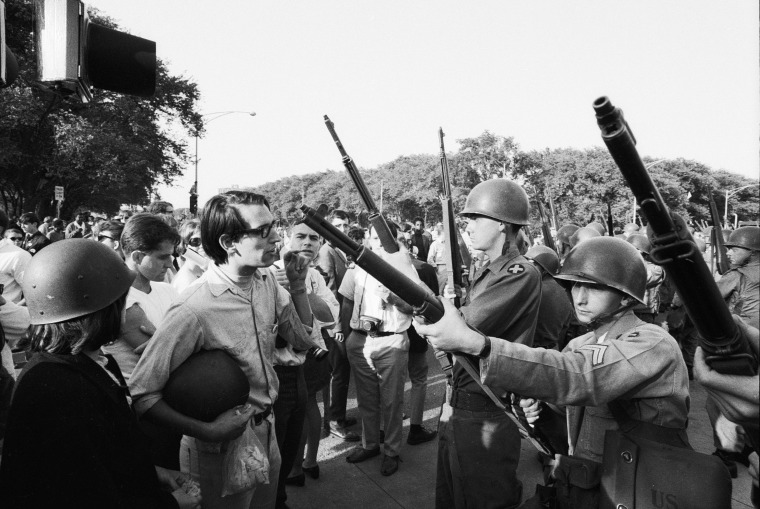 Protestors Vs National Guard During 1968 DNC