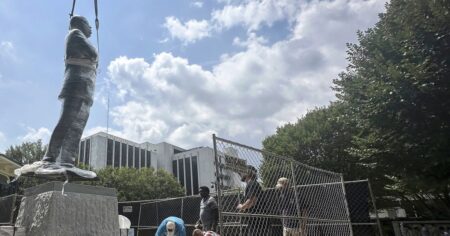 Statue of John Lewis replaces more than 100-year-old Confederate monument
