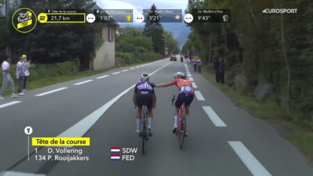 Tour de France Femmes: ‘Getting a bit spicy’ – Demi Vollering taps rival Pauliena Rooijakkers as strain shows – Cycling video