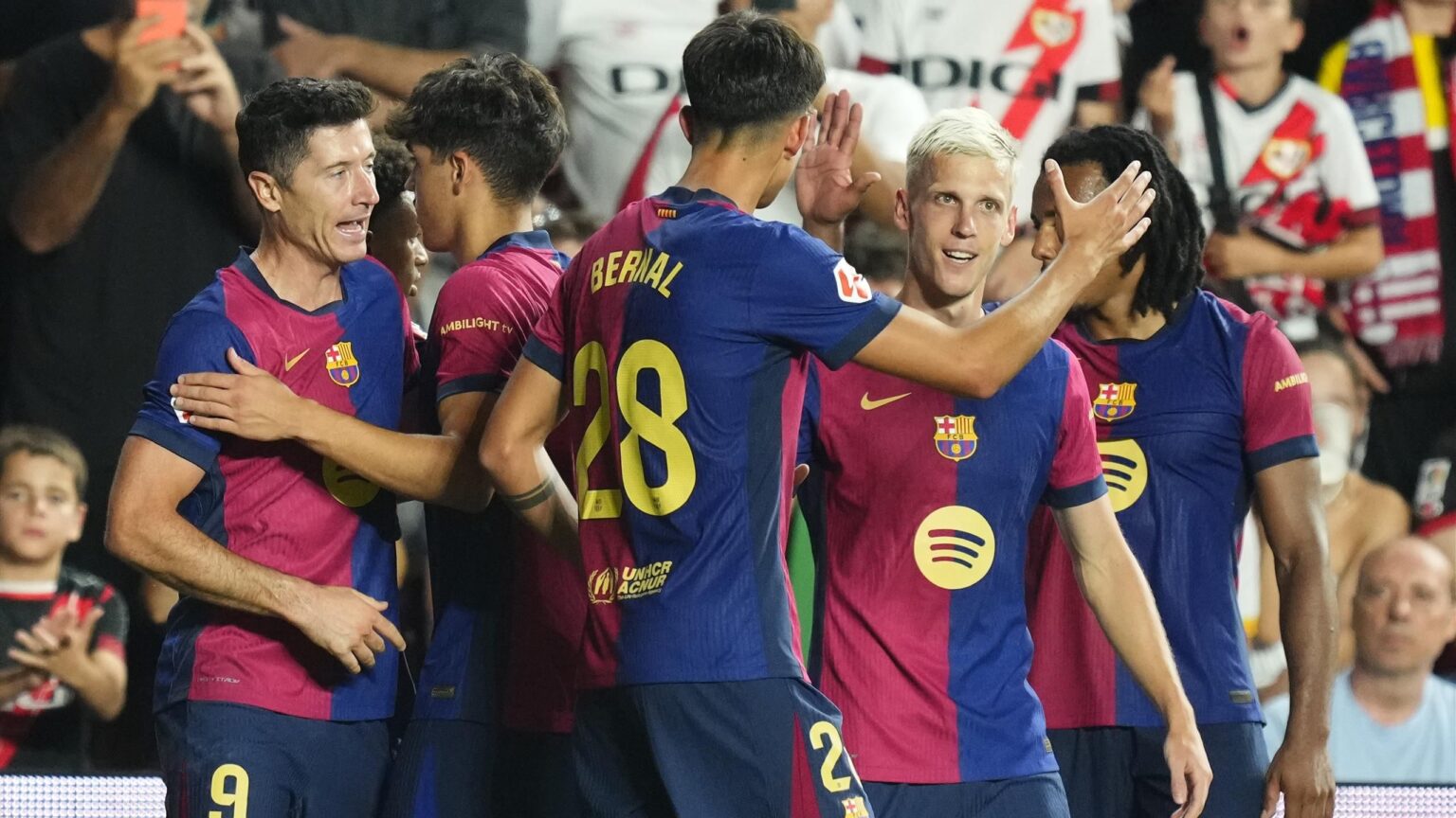 Rayo Vallecano 1-2 Barcelona – Dani Olmo emerges from bench to rescue win for Barca on debut