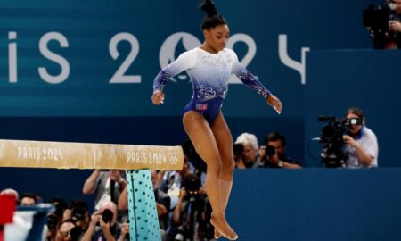 Simone Biles falls on beam as her Olympic gymnastics medal charge stalls