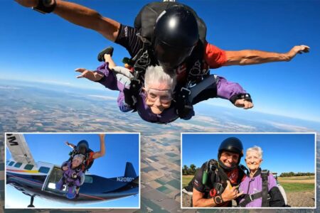90-year-old grandma celebrates birthday by skydiving from 13K feet: ‘I’m a dangerous broad’