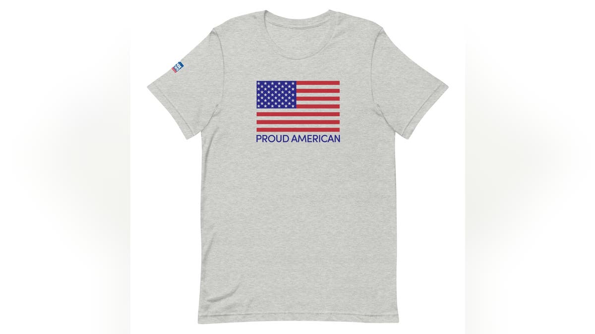 Embrace your patriotic spirit with this Proud American shirt.