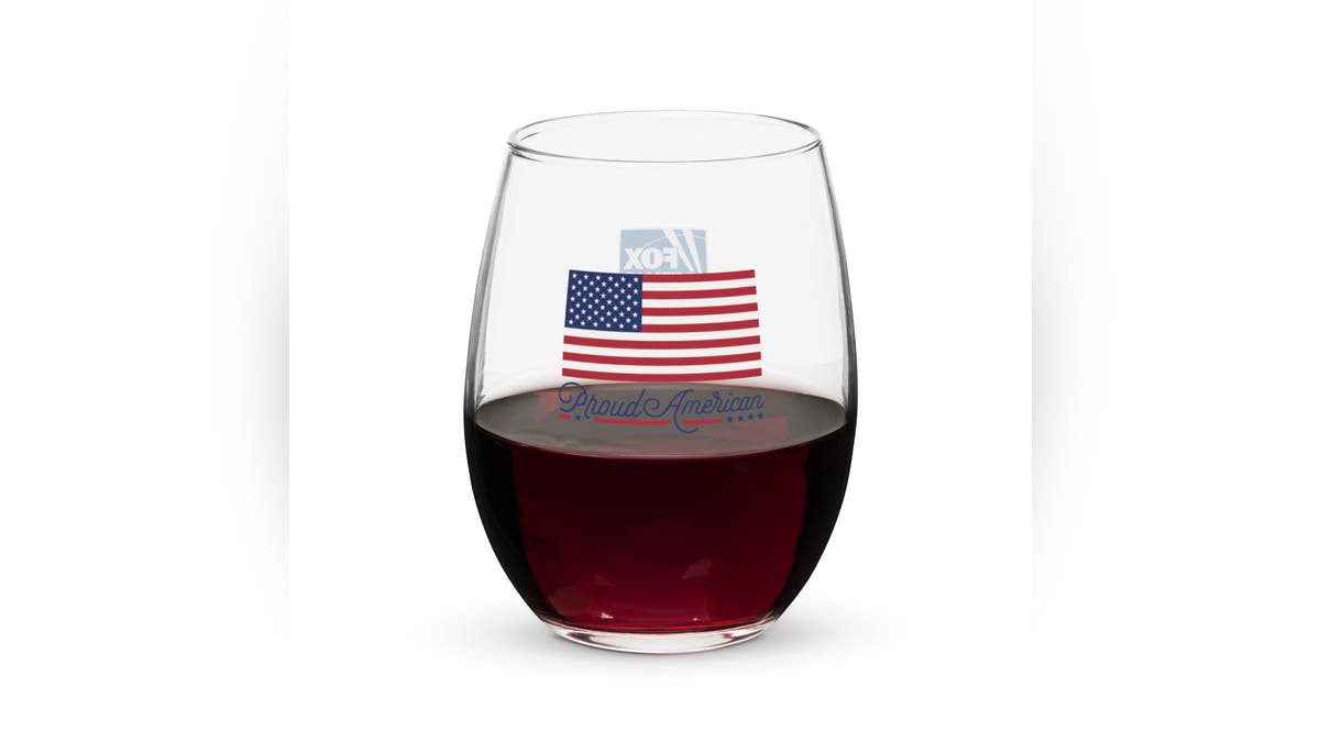 Sip your favorite wine from this celebratory glass.