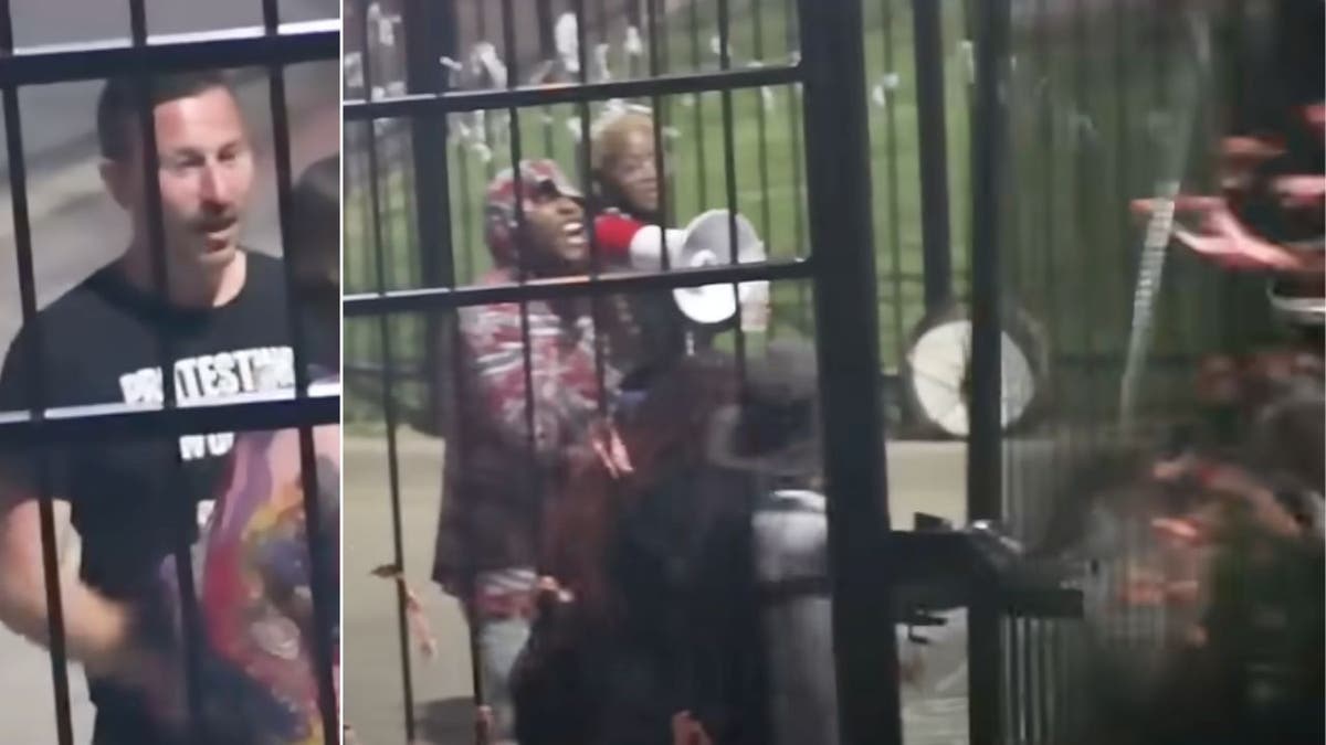 Rose, left, and Gantt, right, pictured outside the police gate on Friday