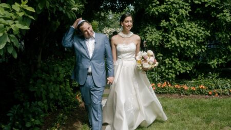 The Bride Wore a Cathedral-Length Veil—And Baked Her Own Cake—At This Backyard Summer Wedding