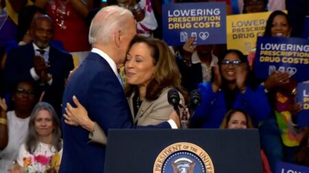 See how Kamala Harris honored Biden at event