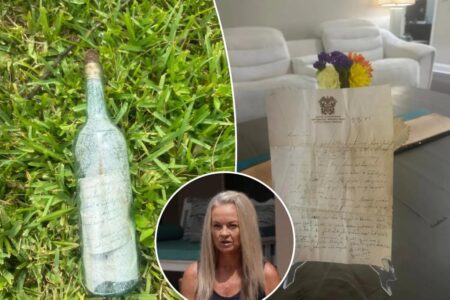 Florida mom finds WWII-era message in a bottle that potentially traveled more than 800 miles as she cleaned up after Debby