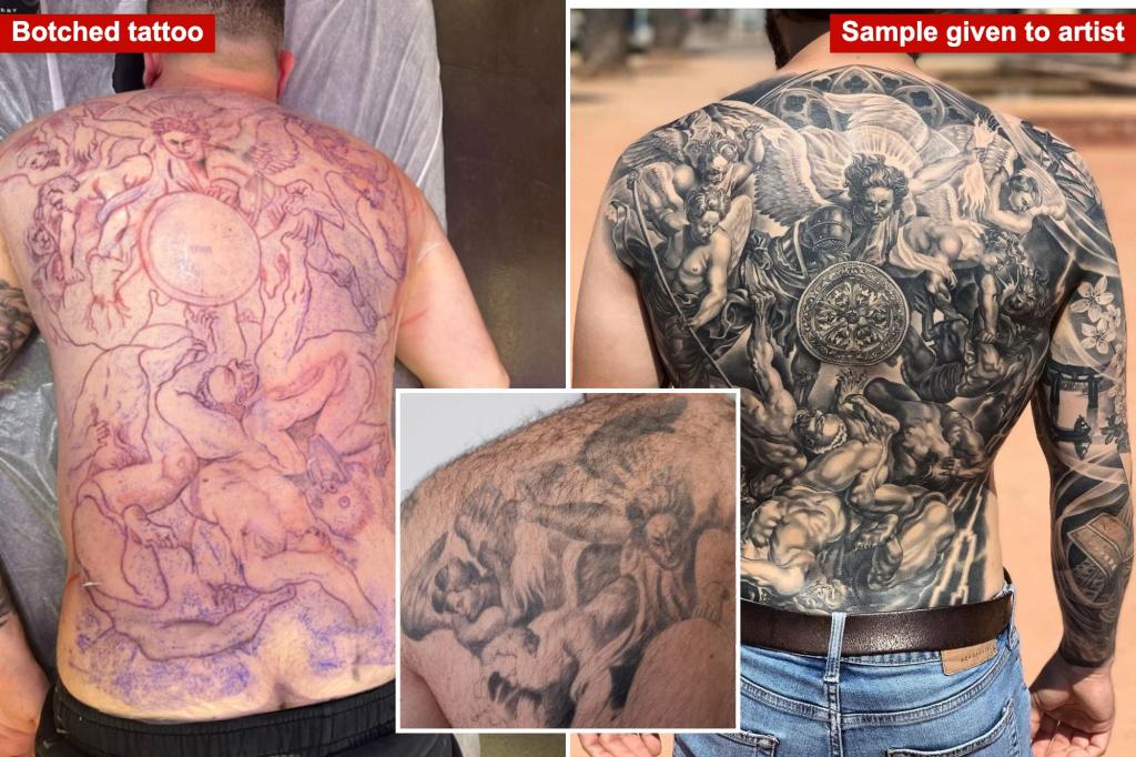 Man claims NYC tattoo shop for celebs like Post Malone, 50 Cent botched $7K ink job, left back ‘patchy’ mess: ‘Horrible’
