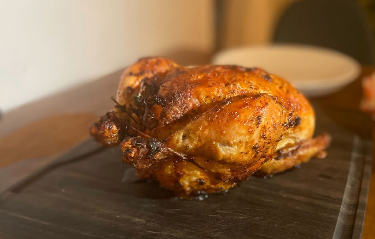air fryer chicken on cutting board