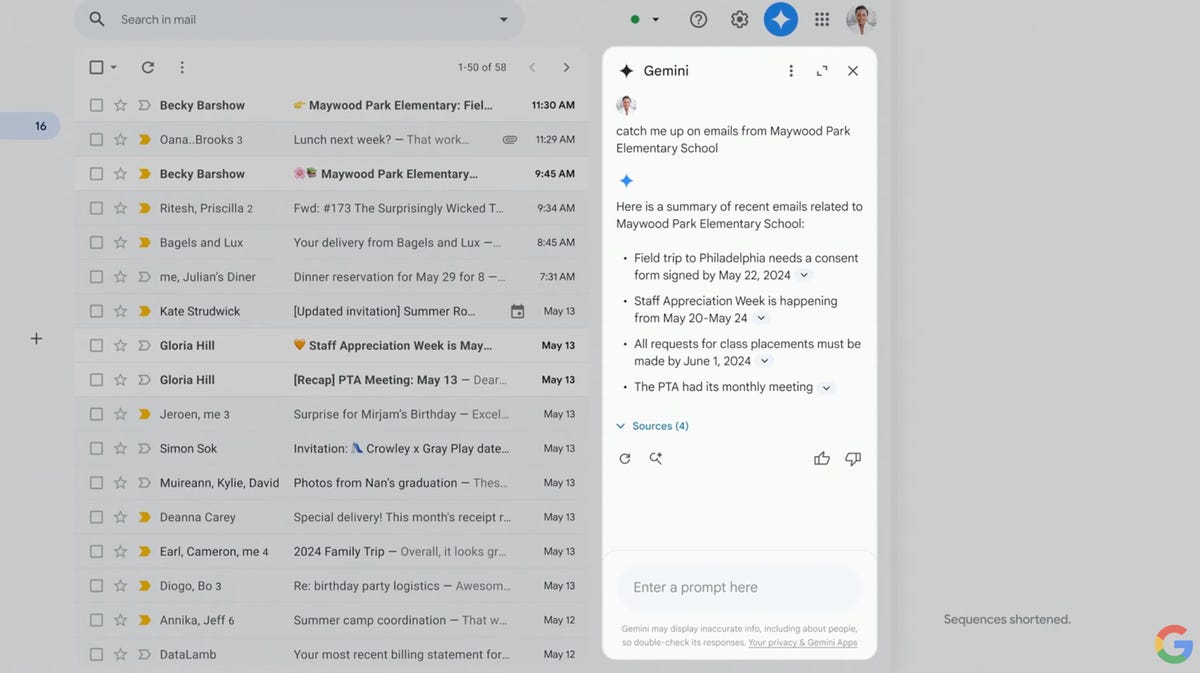 gemini email feature google