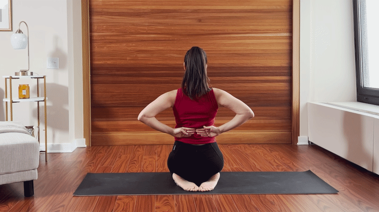upper body stretch reverse prayer