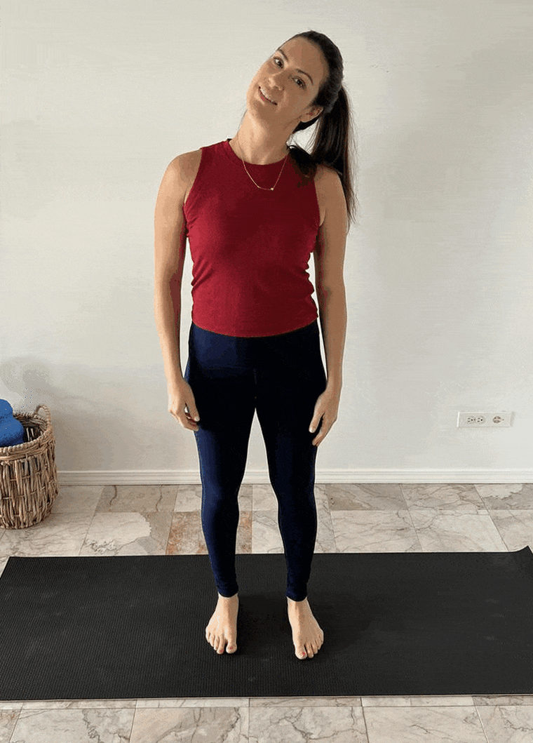 upper body stretches Neck pull