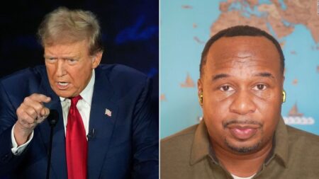 ‘I just want to know about the dogs’: comedian Roy Wood Jr weighs in on Trump’s pet-eating claim