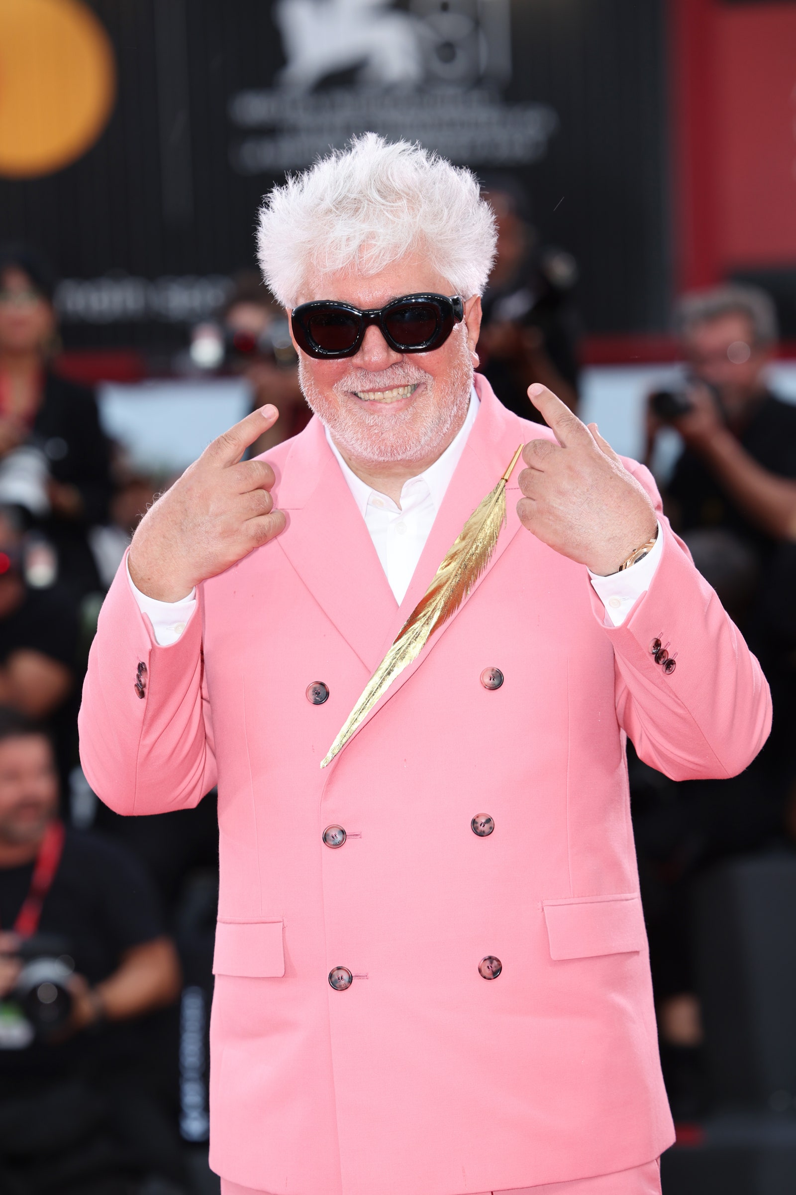 VENICE ITALY SEPTEMBER 02 Pedro Almodóvar attends the The Room Next Door red carpet during the 81st Venice...
