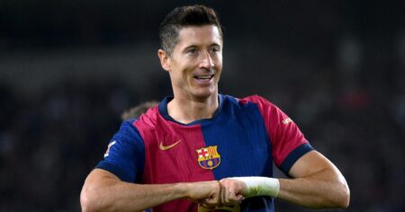 La Liga: Robert Lewandowski strike earns Barcelona seventh straight league win to continue perfect start versus Getafe