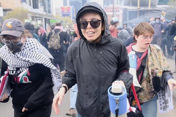 Protesters have been hit with tear gas.