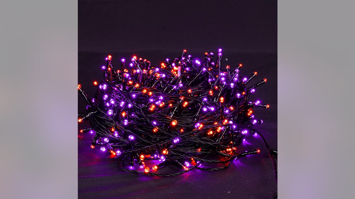 Orange and purple lights are classics for Halloween.