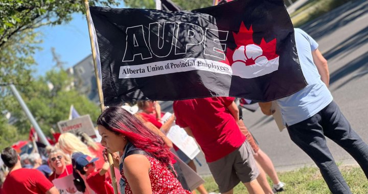 Alberta public sector workers rally to ‘send message to the government’
