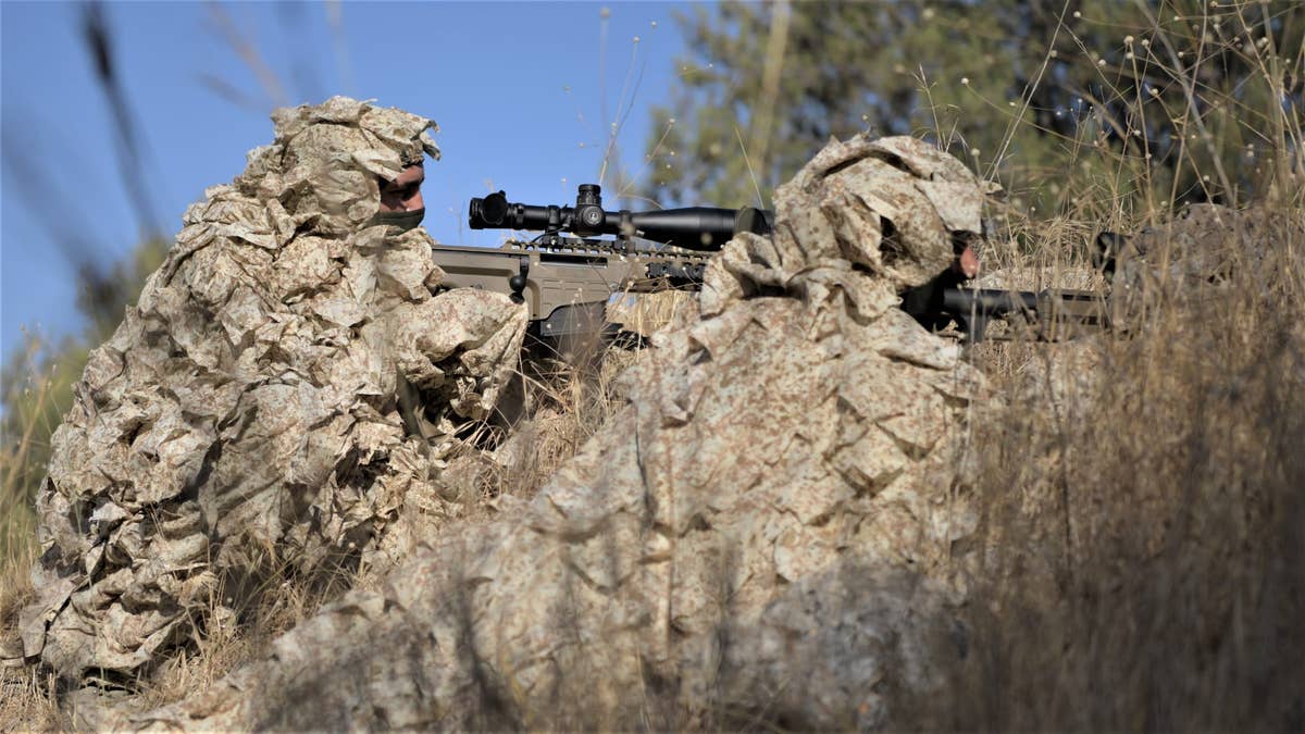 Yamam counter-terrorism unit snipers watching out for enemy forces.