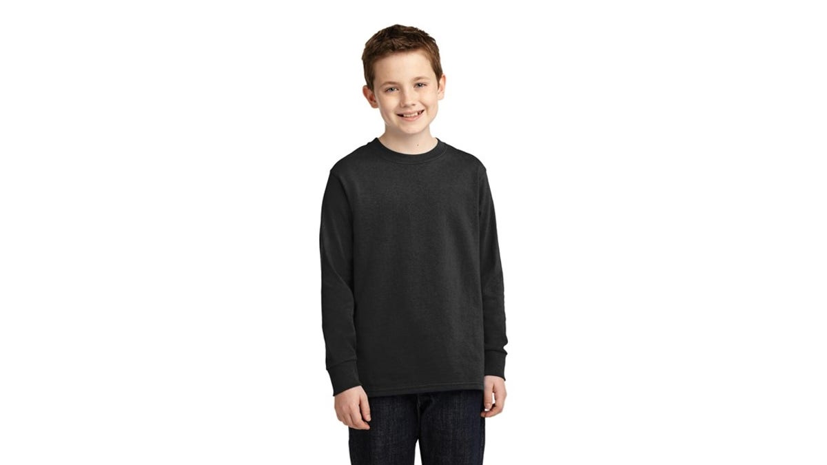 A unisex black long-sleeve shirt makes the ideal base for a witch or wizard costume.