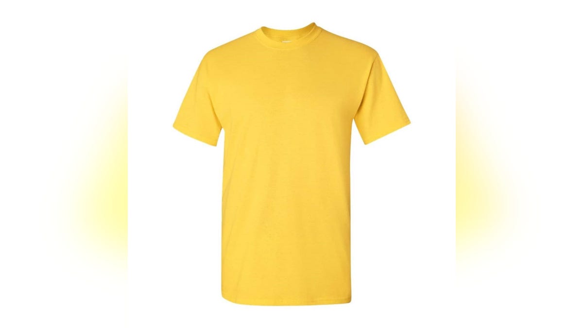 A large shirt makes up most of the Crayon costume.