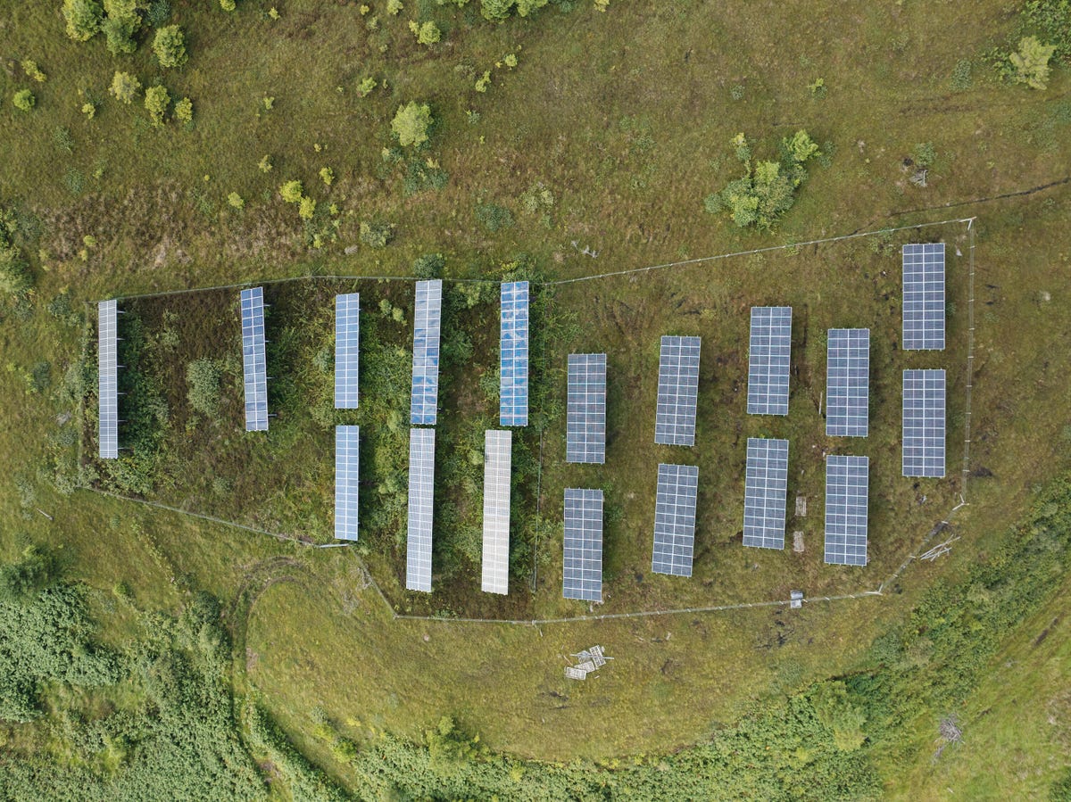 Solar arrays as seen from above.