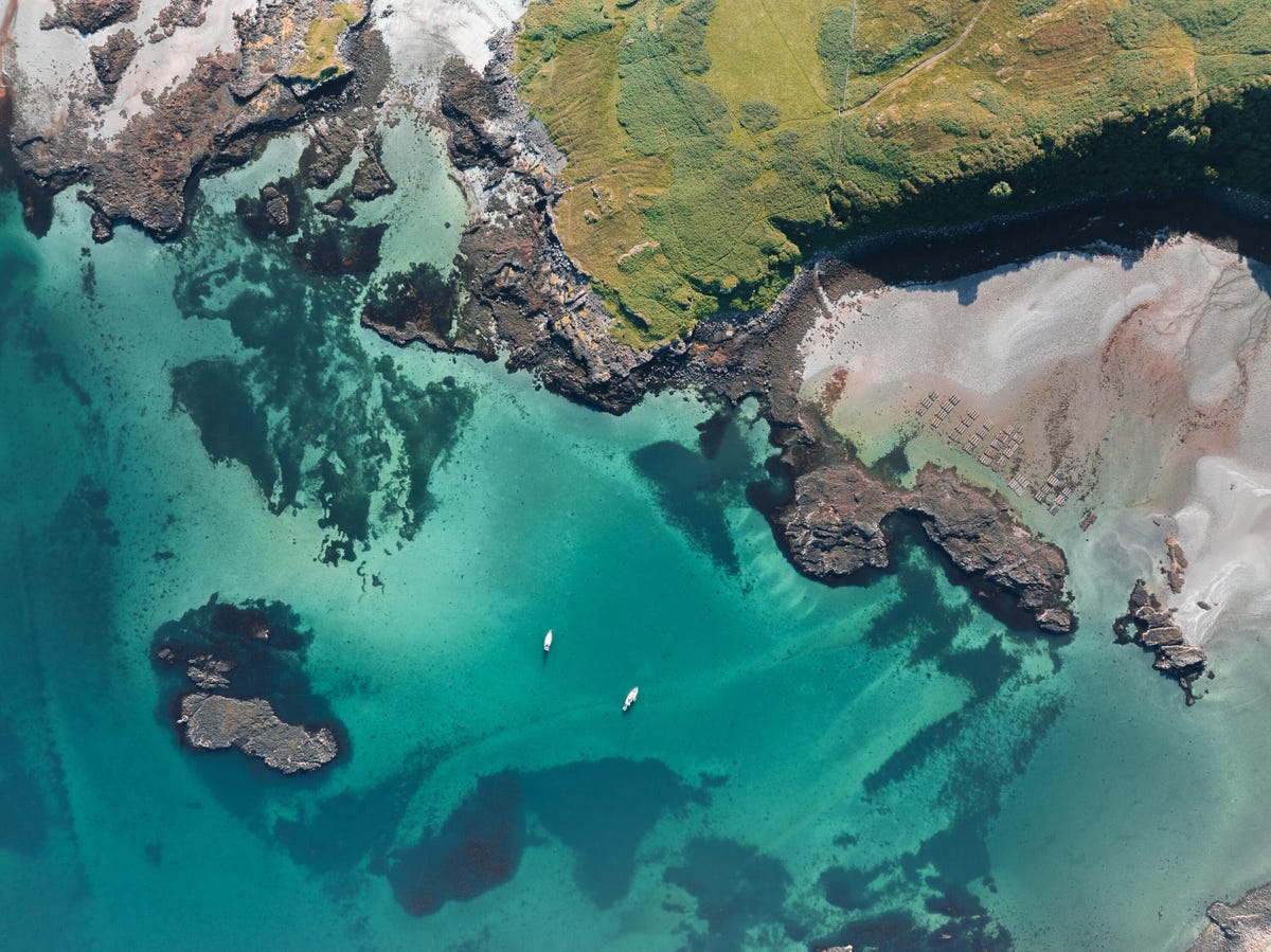 Coastline seen from high above.