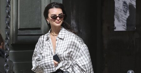 Emily Ratajkowski Deemed This Plaid Button Up a Cool Girl Fall Staple — A Lookalike for $27!