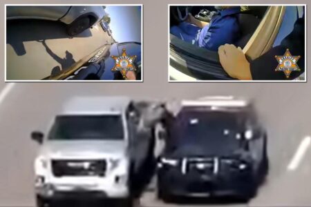 Heart-pounding video captures Michigan cop scaling moving vehicles to prevent ‘tragic situation’