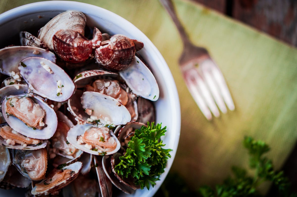 Cooked clam shells