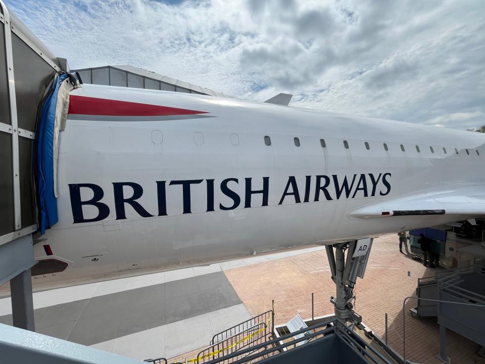 A British Airways Concorde plane.