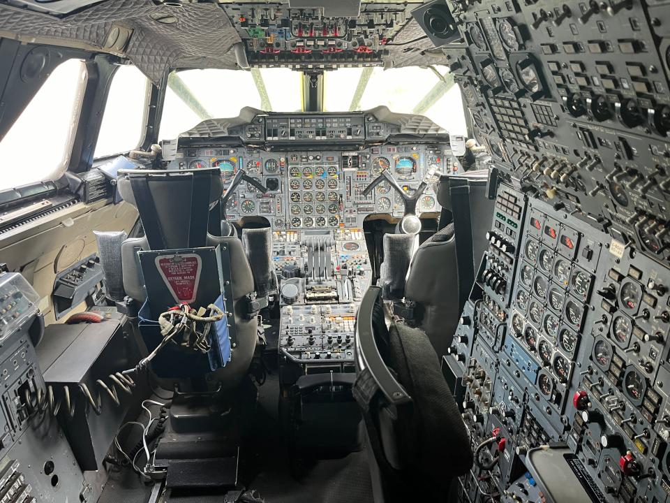 The cockpit on the Concorde.