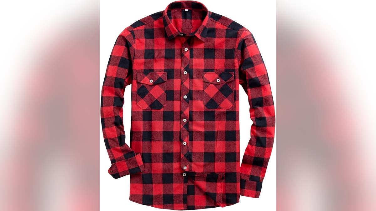 A plaid shirt helps make the lumberjack costume.